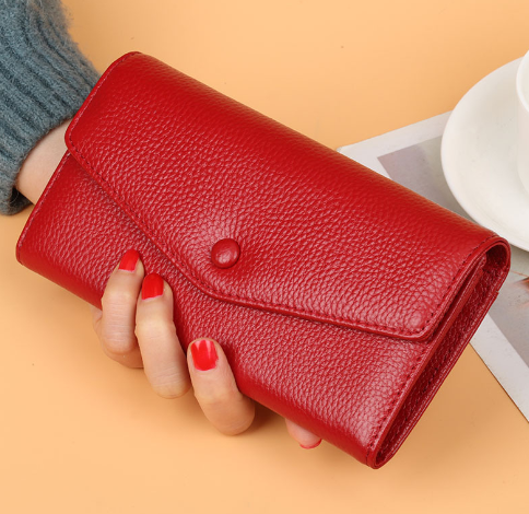 Trendy Korean Style Cowhide Card Coin Purse