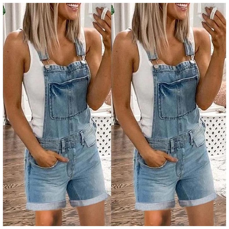 Women's Sexy Fashion Washed Denim Overalls Shorts