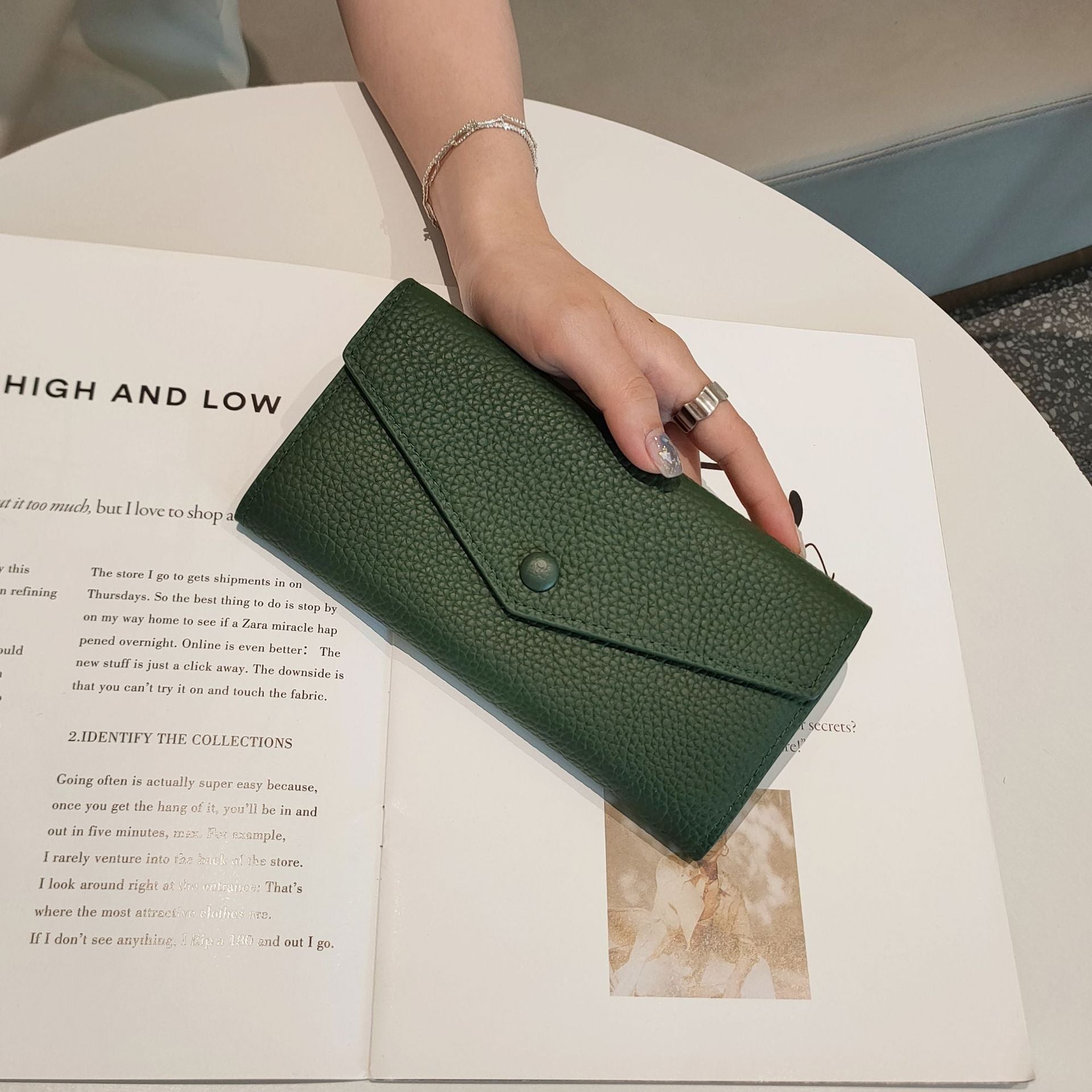Trendy Korean Style Cowhide Card Coin Purse