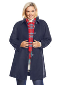 Woman Within Womens Plus Size Wool-Blend Classic A-Line Coat - 24 W Navy