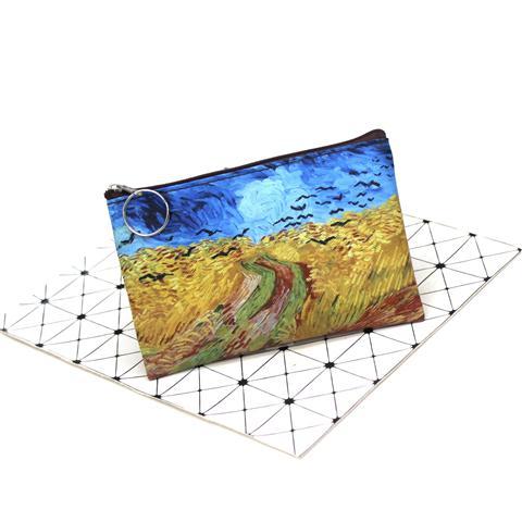 Oil Painting Small Square Coin Purse Bag