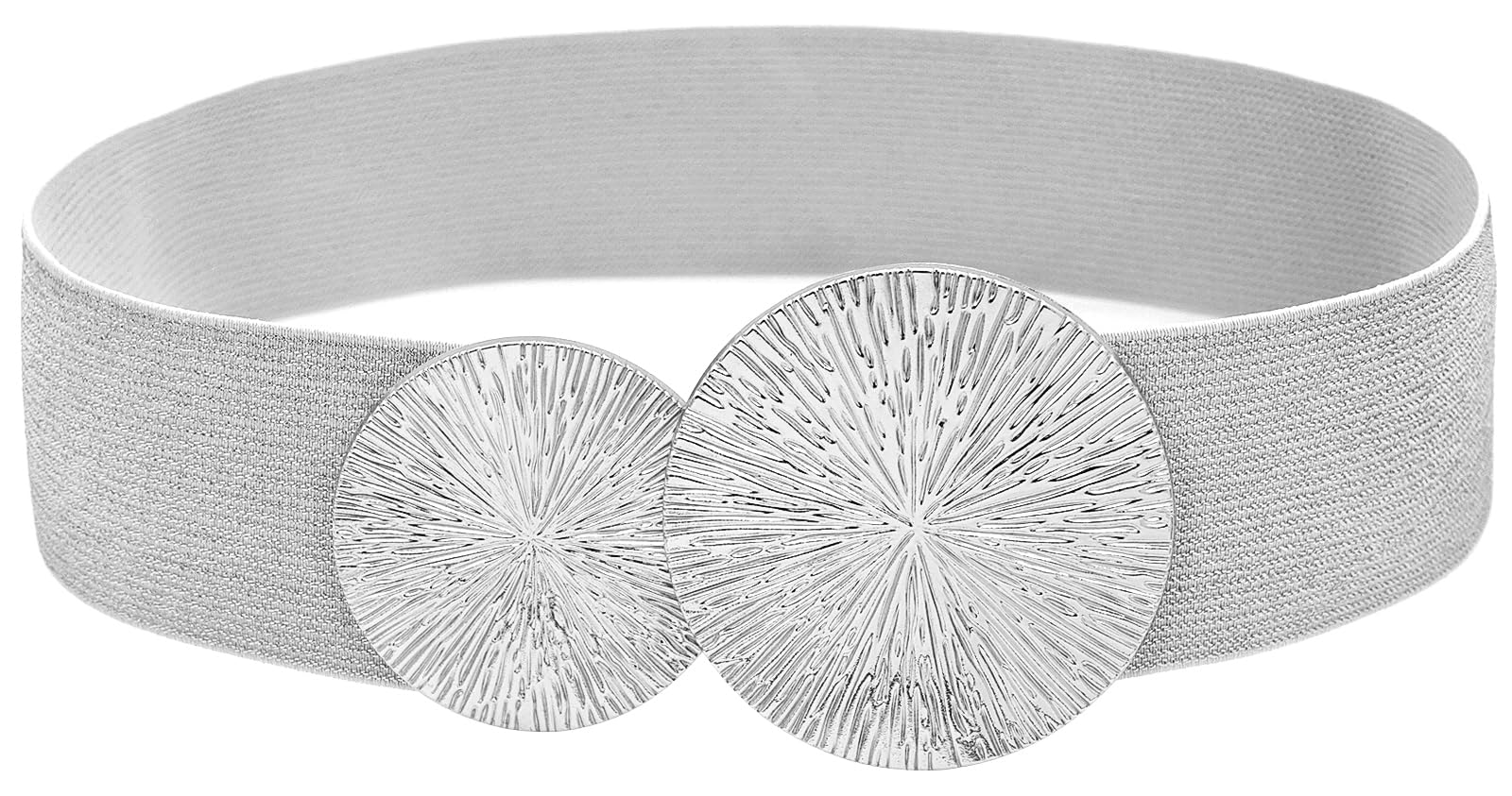 BAOKELAN Women Wide Stretchy Waist Belts Elastic Cinch Belt for Dresses Bling Silver 80CM
