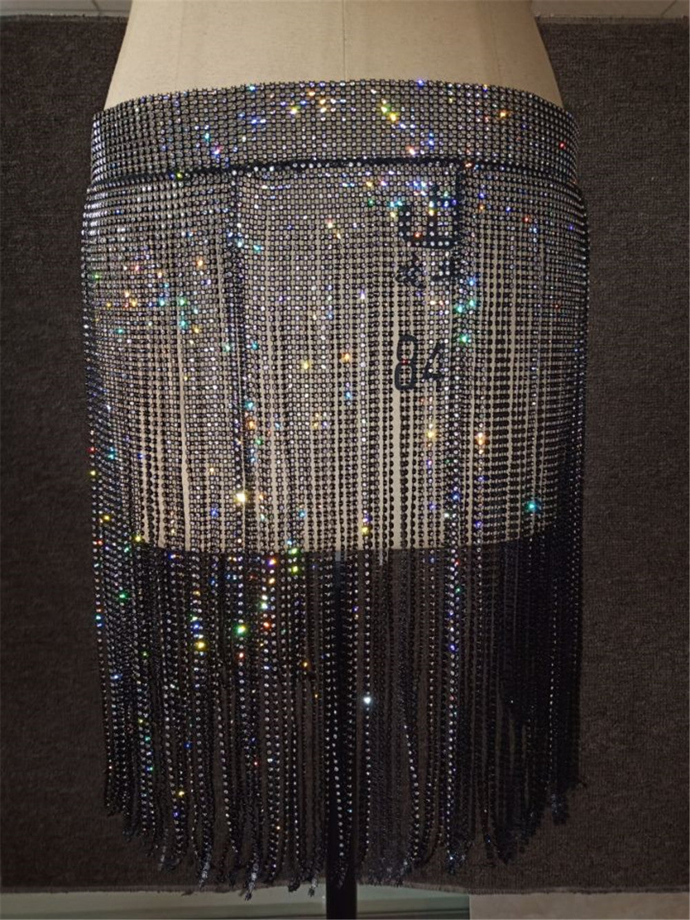 Sexy Rhinestone Strappy Patchwork Women's Skirt