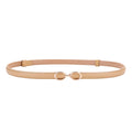 Earnda Thin Waist belts for Women Dresses Adjustable Leather Skinny Belt with Gold Buckle Beige