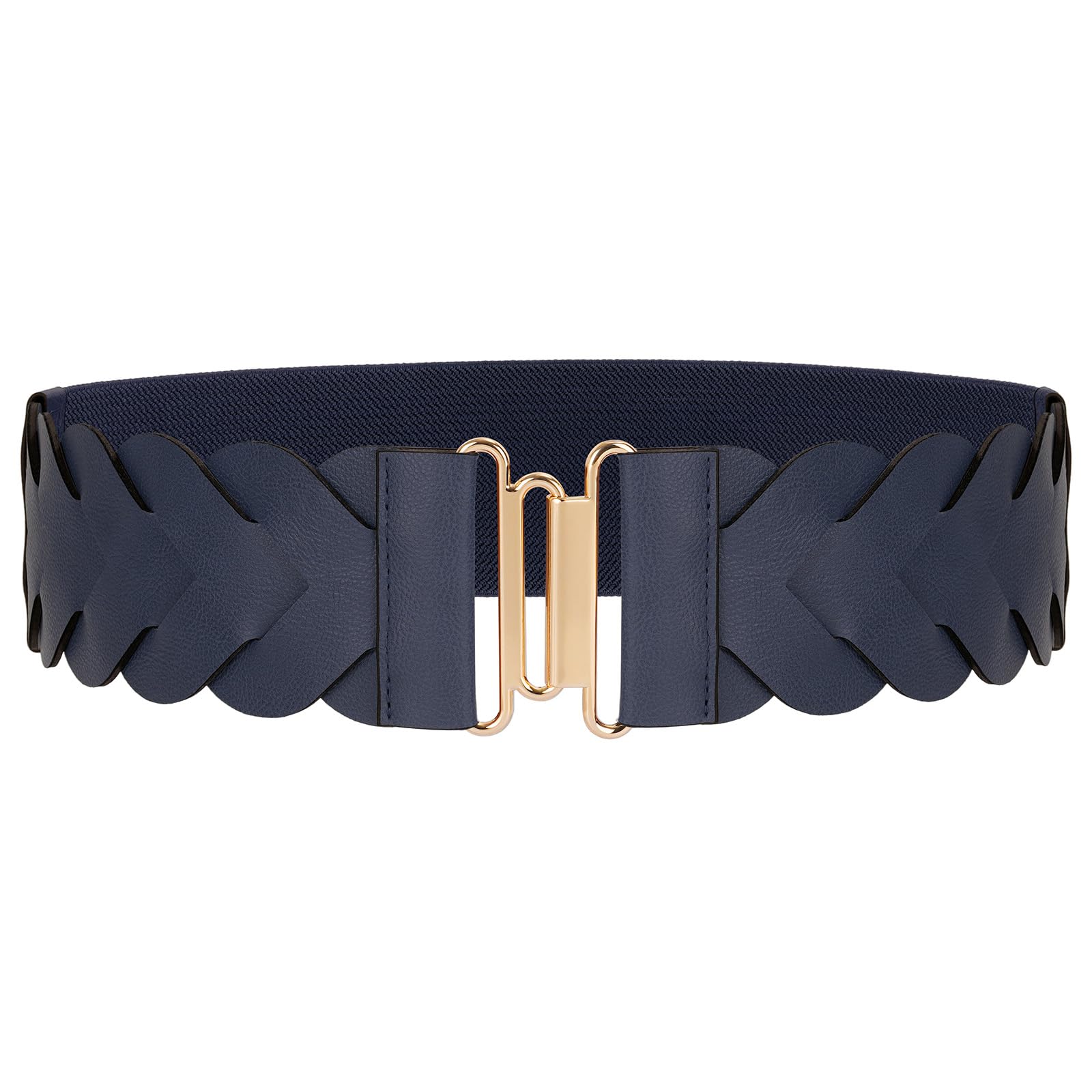 JASGOOD Womens Wide Elastic Belt Vintage Stretchy Belt for Dresses Braided Waist Belt