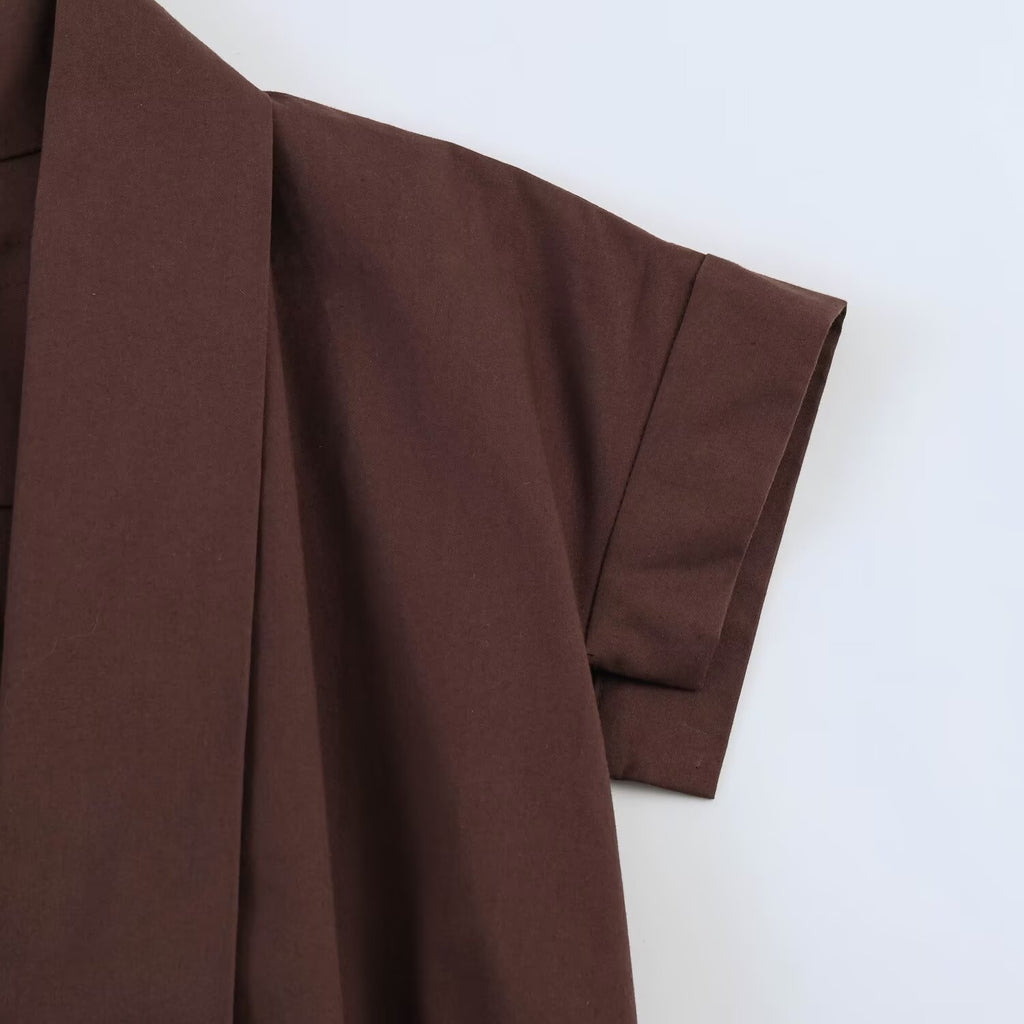 Elegant commuting poplin pleated dress