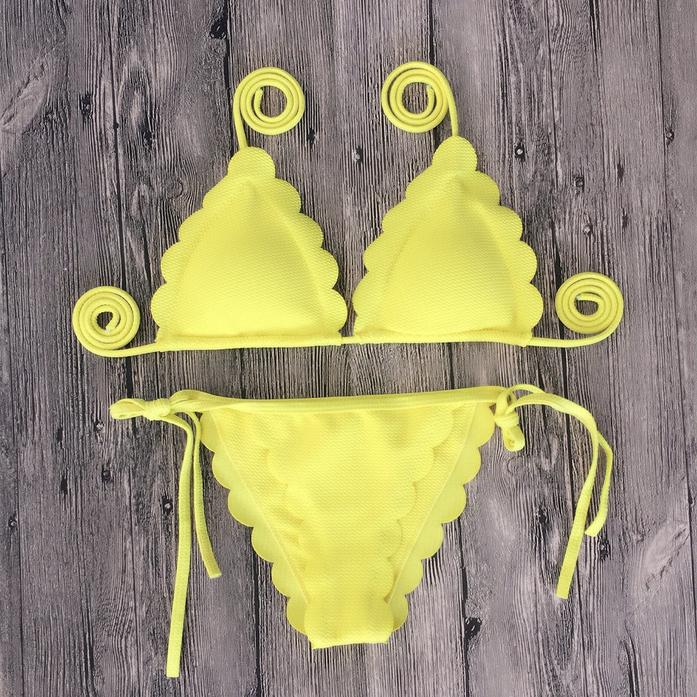 Lace Trim Bikini - Sexy Floral Swimwear