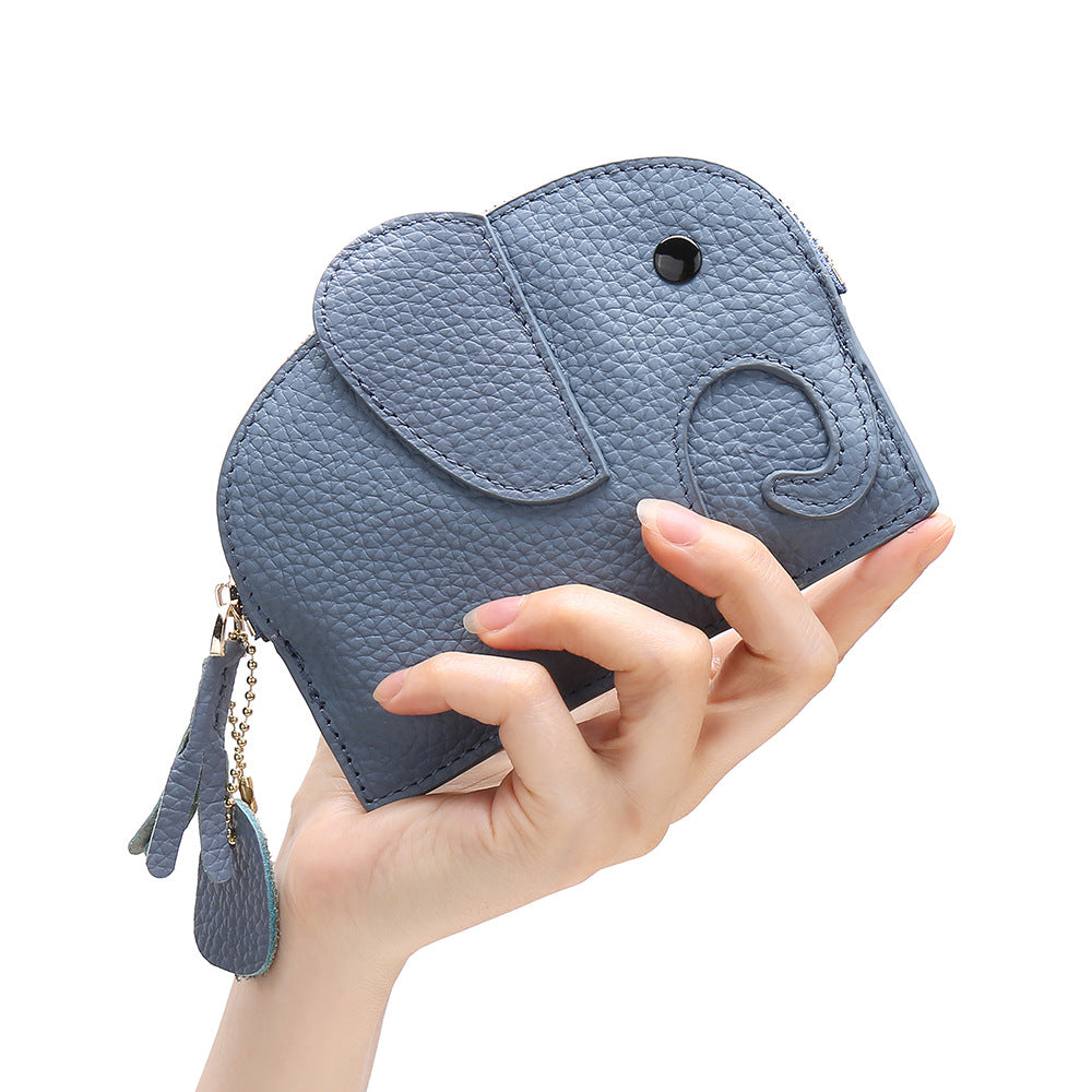 Cute Mini Genuine Leather Elephant Coin Purse
