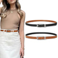SUOSDEY Women Reversible Leather Belt with Rotating Pin Buckle for Jeans Pants Dresses