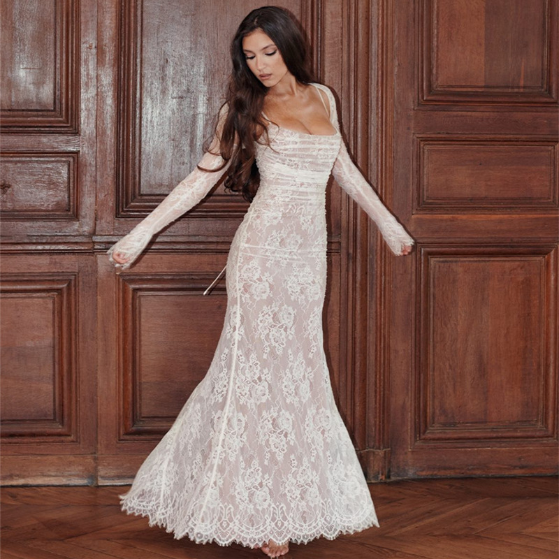 Sexy Lace Strap Floral Dress