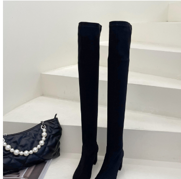 Thick Heel Long Sexy Stretch Boots