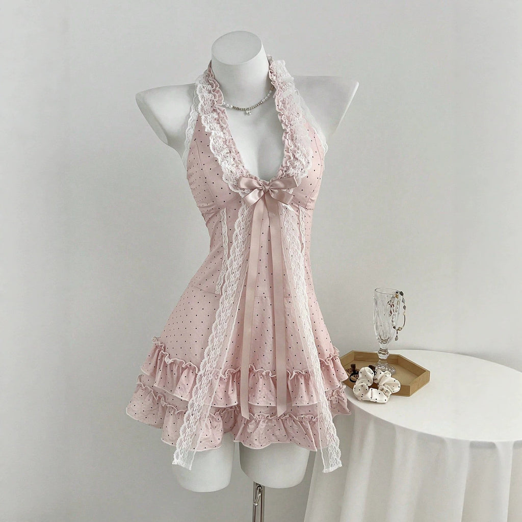 V-neck waist cinched women's dress