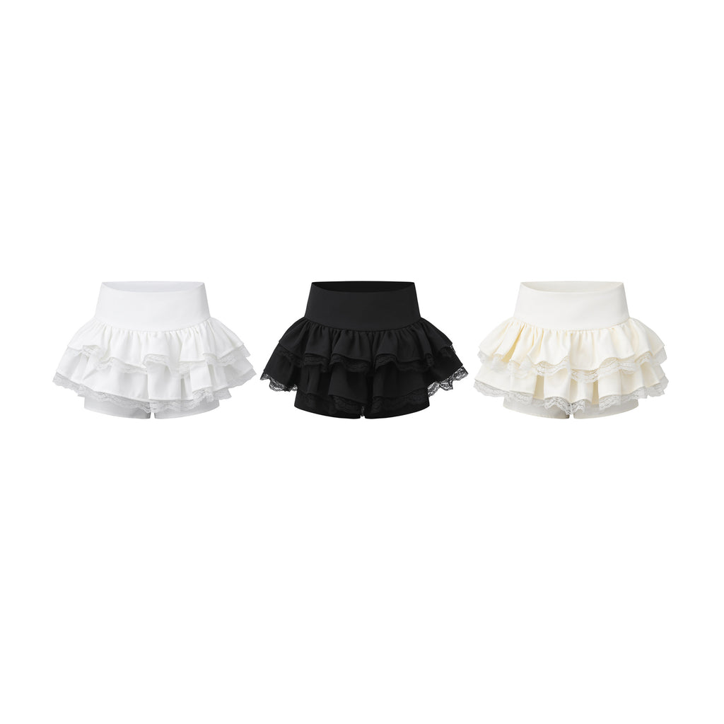 Patchwork Mini Skirt with Lined Inner Layer, Elastic Waistband, Patched Skirt for Wholesale