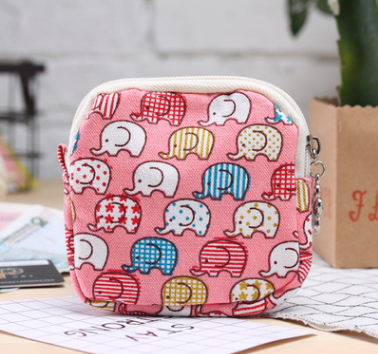 Cartoon Canvas Coin Purse - Portable Women's Wallet