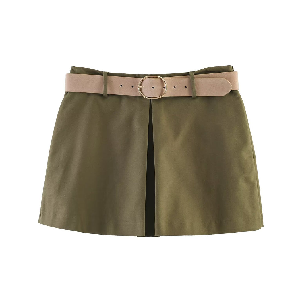 Commuting style with belt skirt and pants