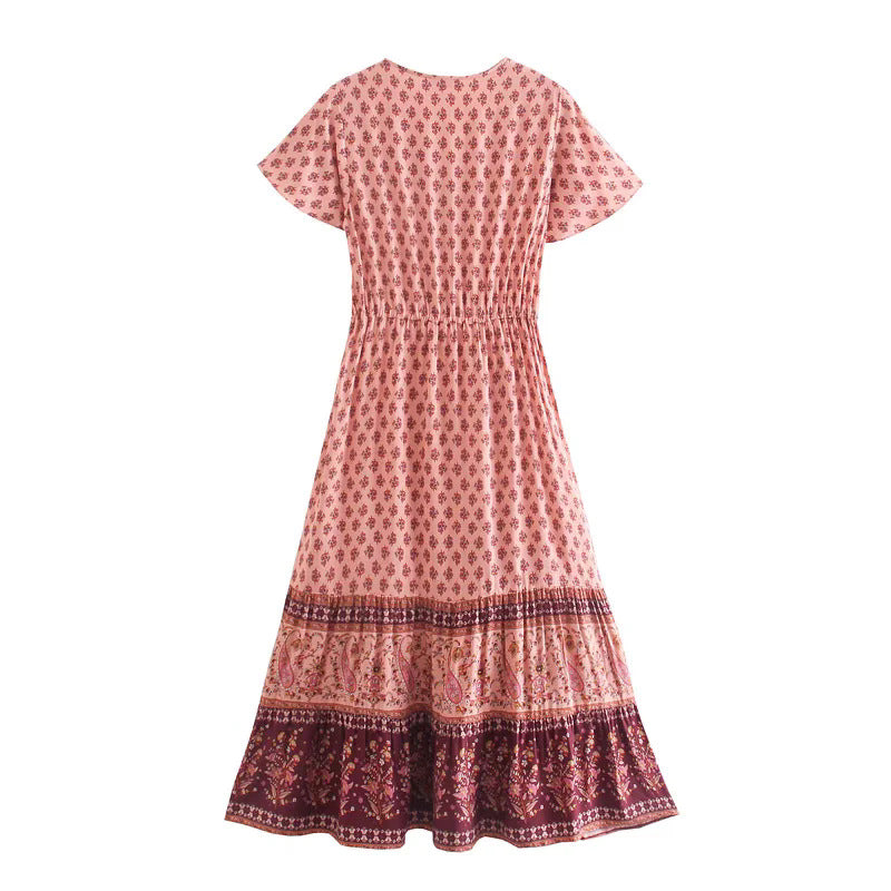 Bohemian positioning cotton dress