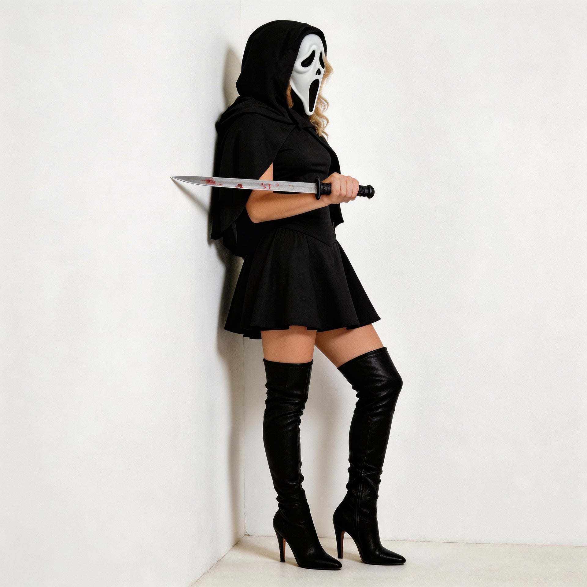 Scream Movie Cosplay Costume Halloween Horror Character Dress for Women Comic Convention Outfit Factory