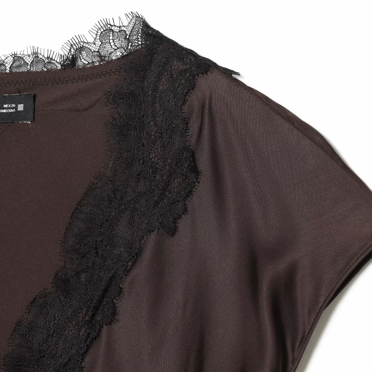 Elegant V-neck short sleeved lace patchwork dress