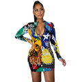 Printed Positive and Negative Sexy Dress