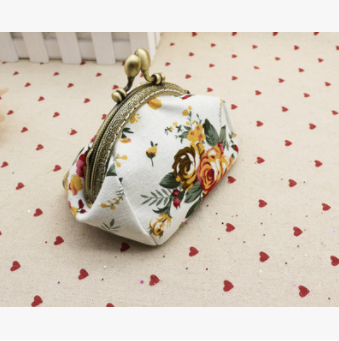 Creative Canvas Coin Purse with Gold Material