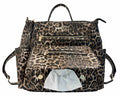 Wilo Small Baby Diaper Backpack Purse- Small Stylish Bag Purse Refillable Wet Wipe Dispenser Registry Shower Portable Changing Kit (Leopard)