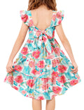 Arshiner Toddler Summer Dress Cotton Boho Twirly Flowy Beach Casual Dresses Green Floral 2t