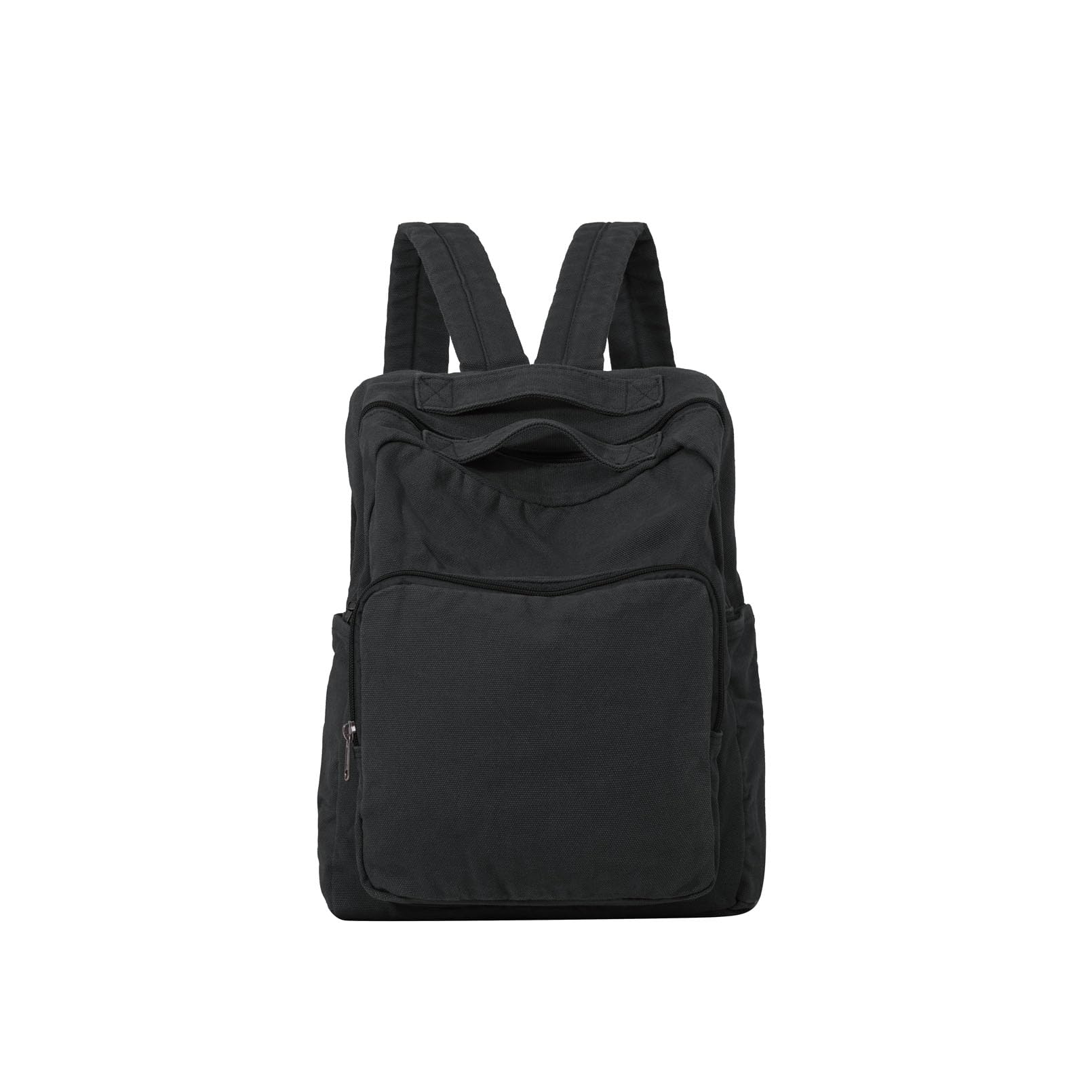 AFGWK Canvas Small Backpack Purse for Women Cute Aesthetic Black Mini Backpack for Teen Girls Ladies Vintage School Bookbag Purse