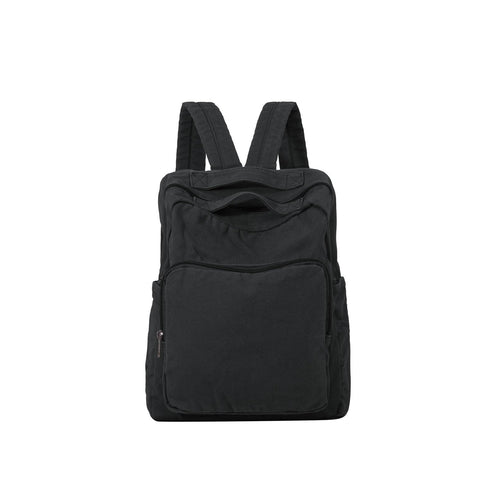 AFGWK Canvas Small Backpack Purse for Women Cute Aesthetic Black Mini Backpack for Teen Girls Ladies Vintage School Bookbag Purse
