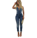 2019 Sexy Sleeveless Backless Denim Jumpsuit