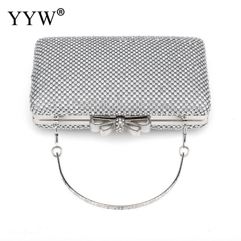 Silver Glitter Evening Clutch Purse for Women