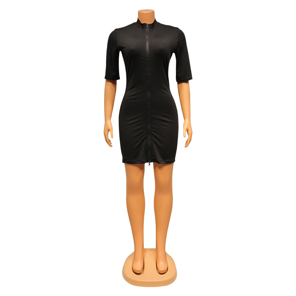 XM1107 Women's Fashionable Sexy Zipper Dress