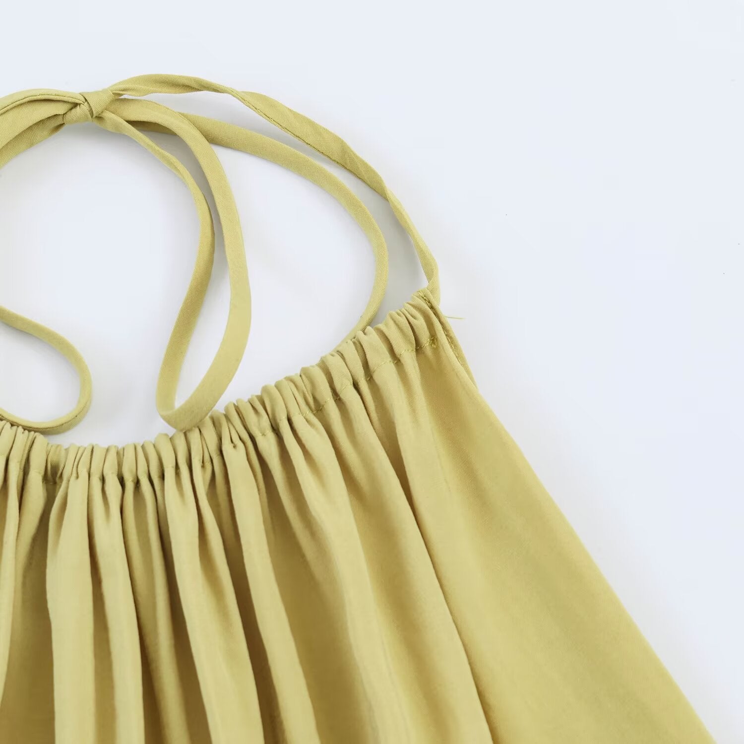 Vacation style hanging neck collar dress
