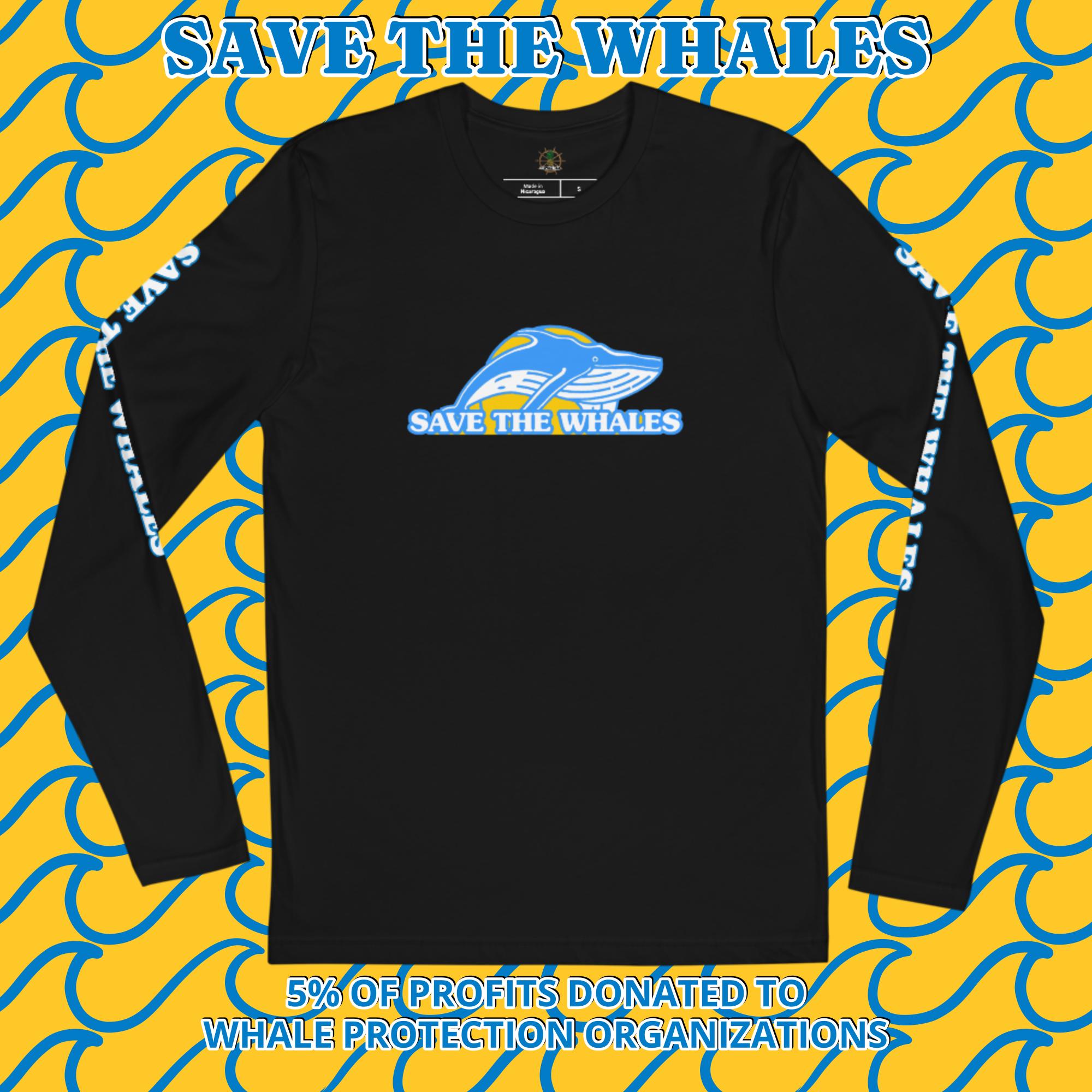 Save the Whales Long Sleeve Fitted Crew