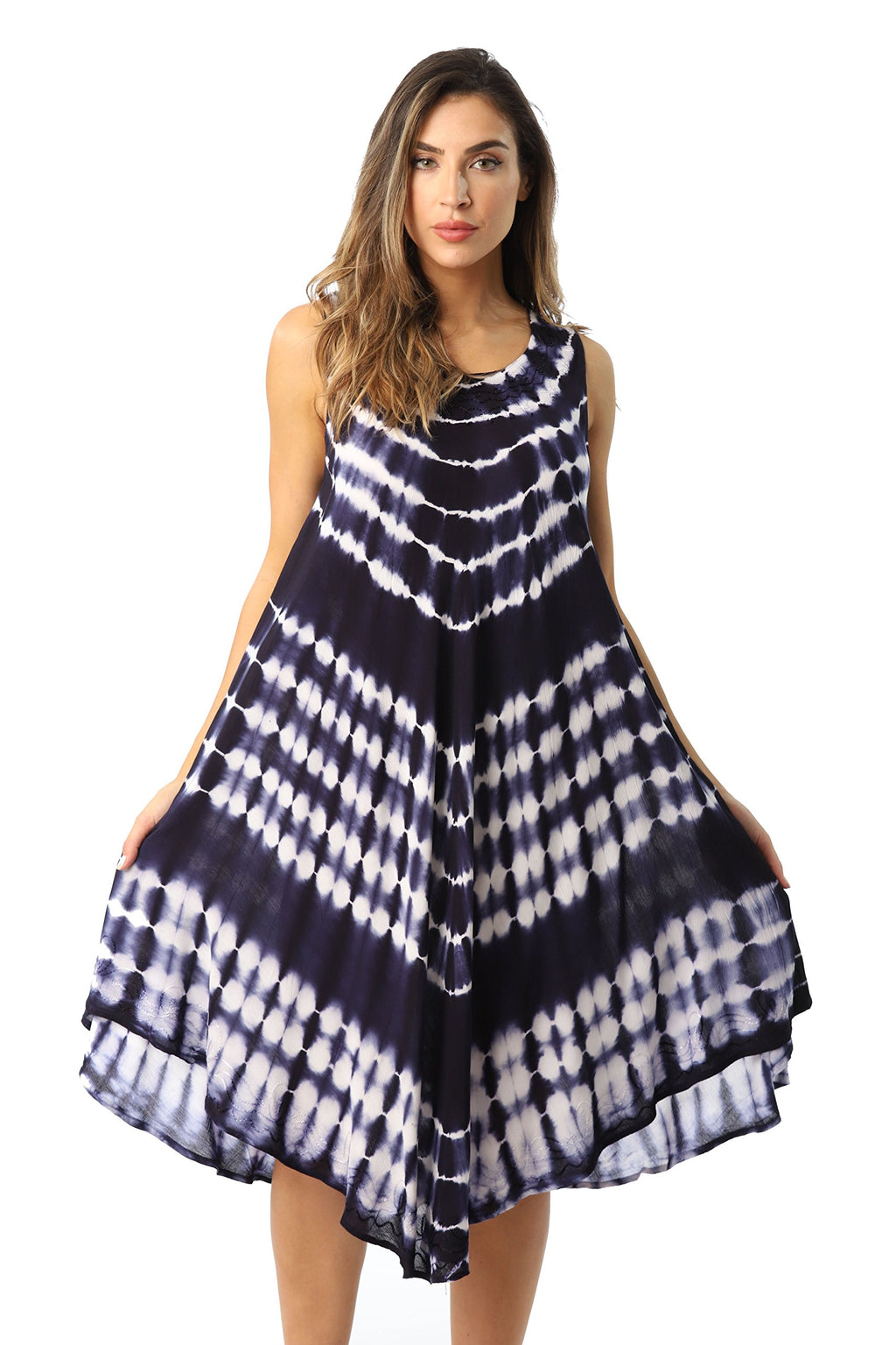 Riviera Sun 21802-NVY-XL Dress Dresses for Women Navy/White