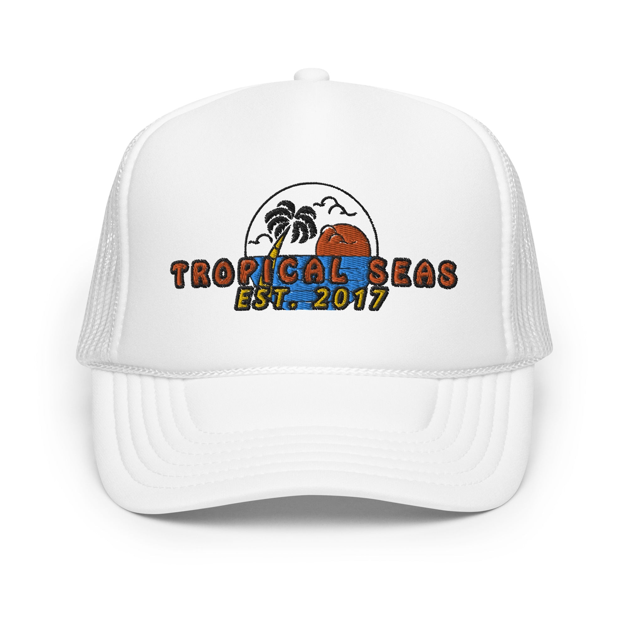 Palm Paradise Foam Trucker Hat: Embrace the Laid-Back Palm Tree Design!
