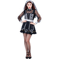 Dark Gothic Vampire Nun Costume Evil Halloween Ghost Bride Cosplay Outfit Fashion Style Nun Clothing