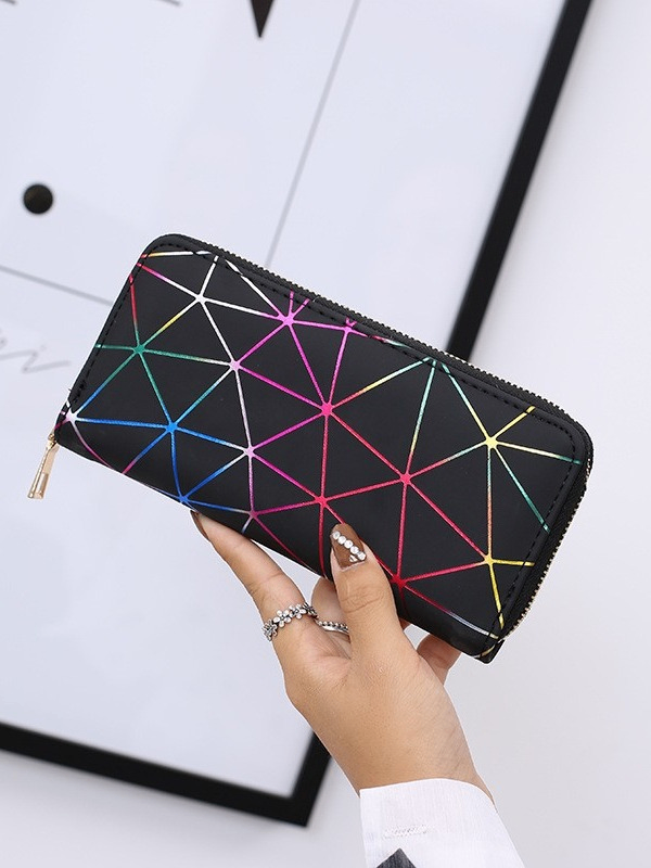 Personalized Long Laser Cut Geometry Hand Purse