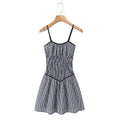 Black and white checkered slim fitting and slimming camisole dress