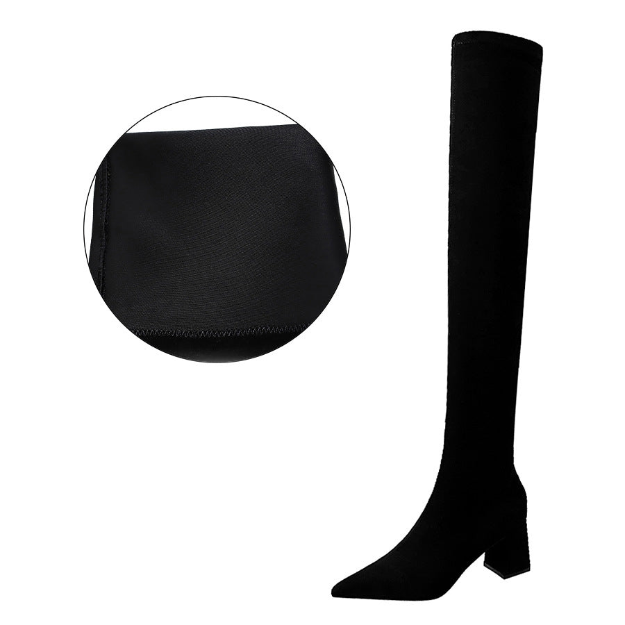 Women's Pointed Suede High Heel Sexy Boots