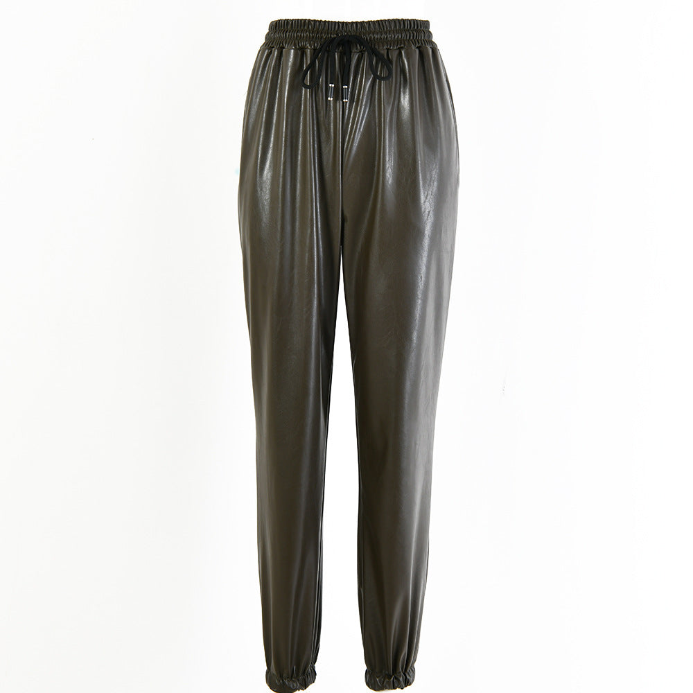 PU Sexy Skinny Pants with Straps