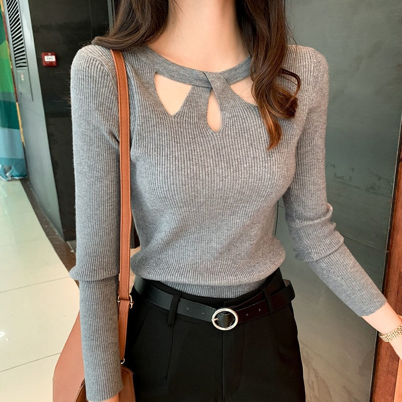 Slim Elastic Women's Sexy Hollow Sweater
