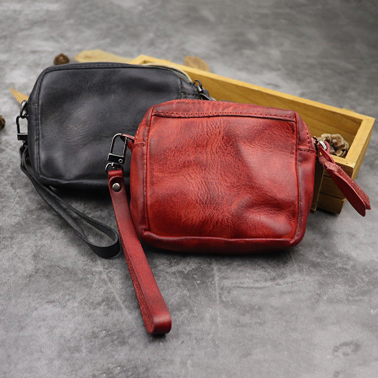 Hand Dyed Vegetable Tanned Leather Multi-Functional Purse