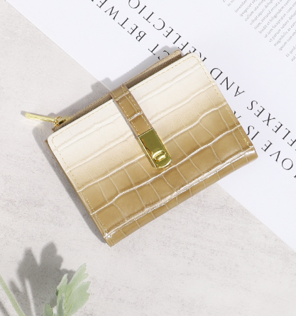Women's Short Two-Fold Purse with Buckle