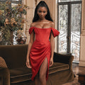 Off-Shoulder Asymmetrical Sexy Split Dress