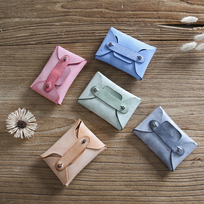 Handmade Vintage Leather Card Holder Mini Coin Purse