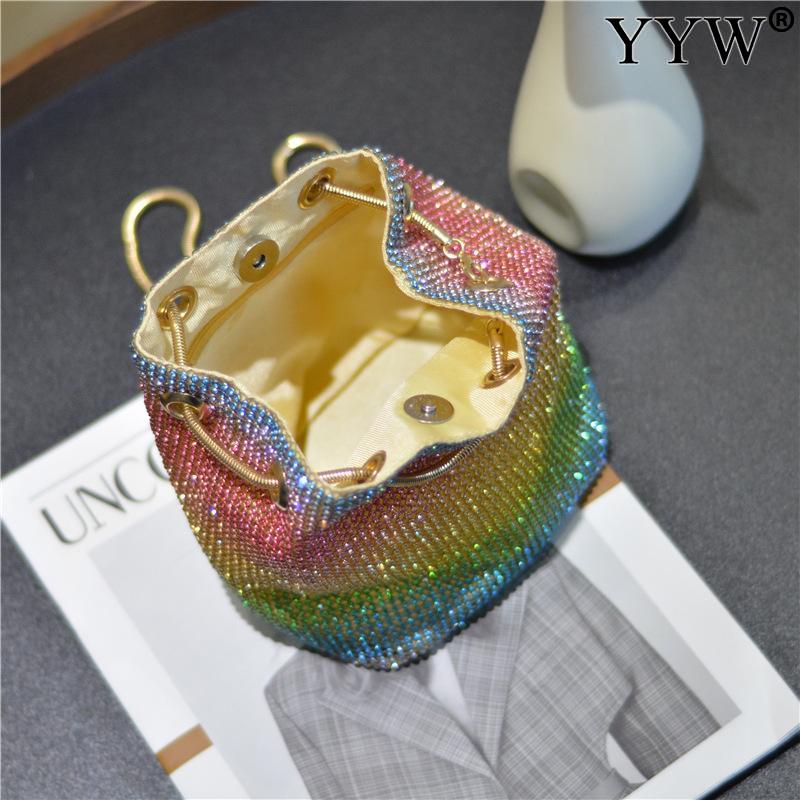 Fashion Women's Rhinestone Bucket Shoulder Bag Purse