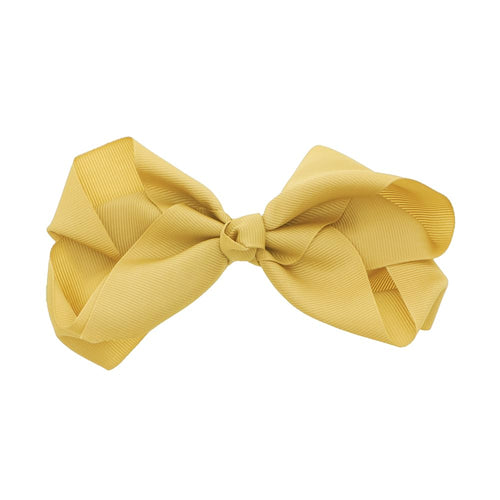 5.5 Inch Grosgrain Hair Bow Clip For Woman And Girls (Gold)
