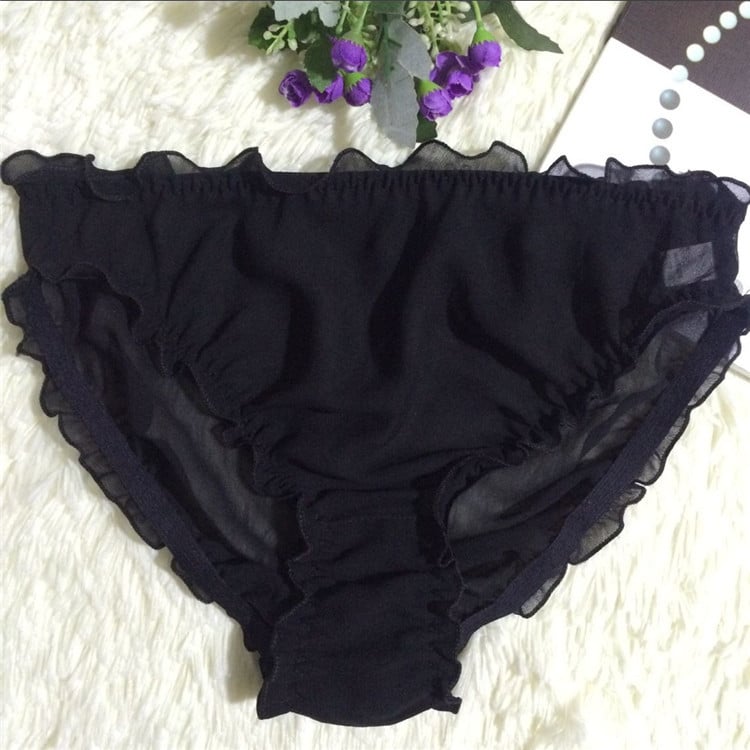 Translucent Silk Triangle Panties for Women