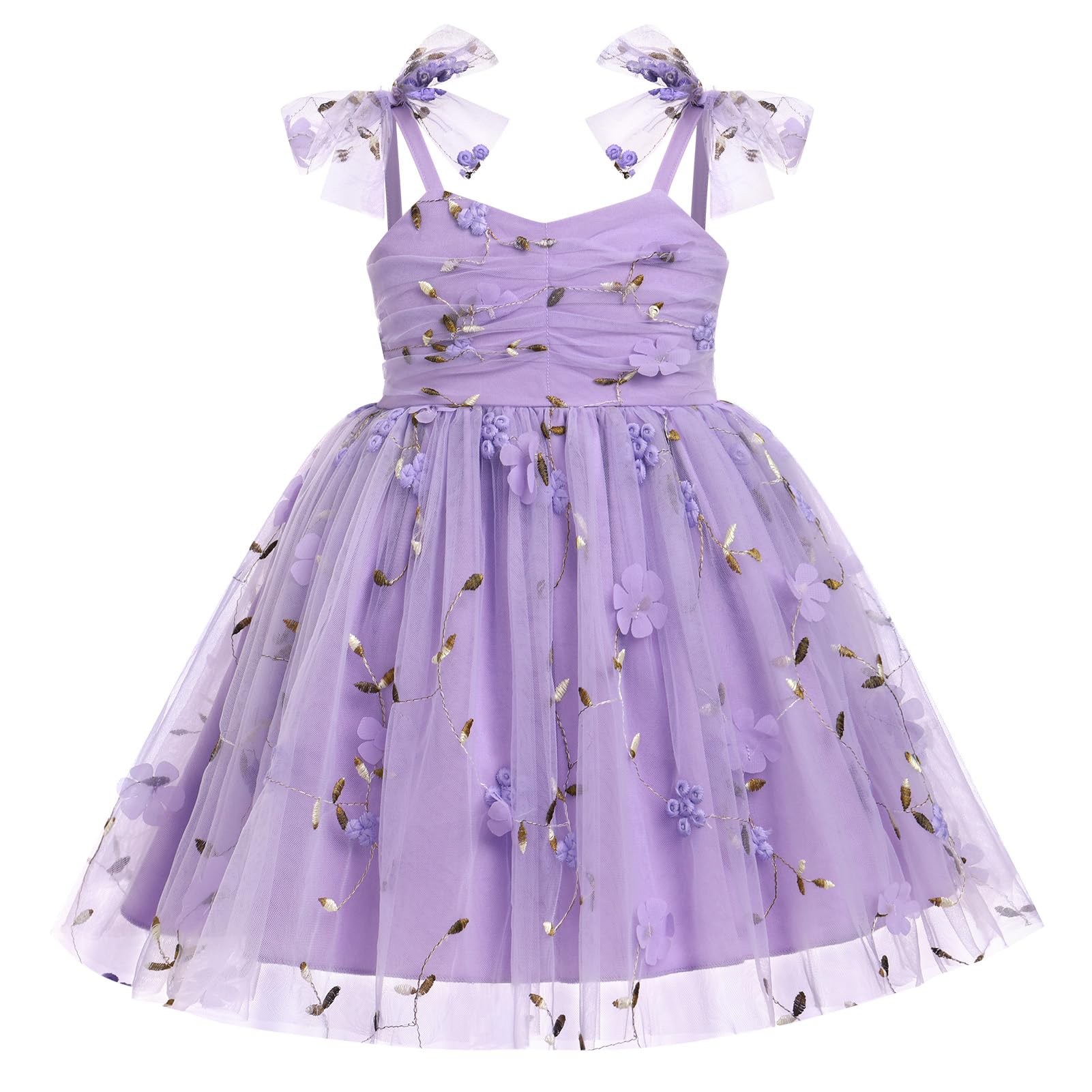 Baby Girls Special Occasion Dresses: Infant Flower Princess Tutu Tulle Floral Wedding Dress Graduation Pageant Formal Fancy Prom Princess Dresses for Baby&Toddler Summer Outfit Lavender 12-18 Months