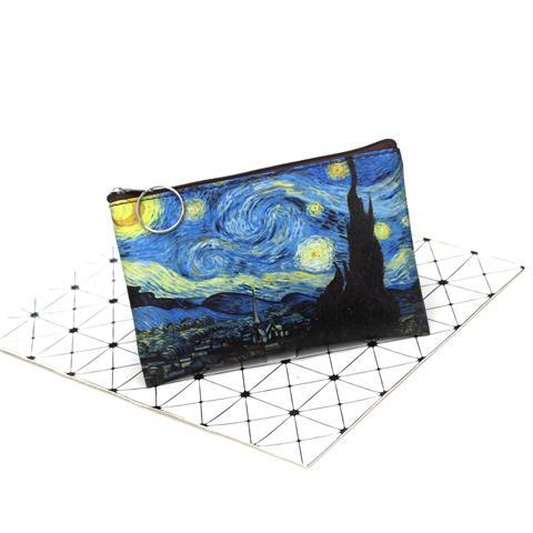 Oil Painting Small Square Coin Purse Bag